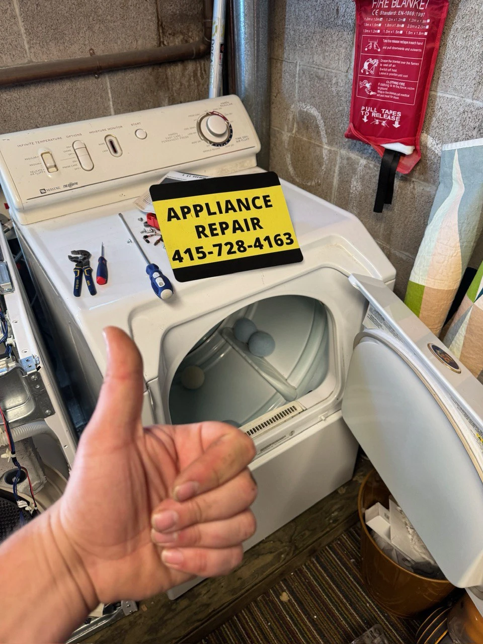 Washer dryer appliance repair