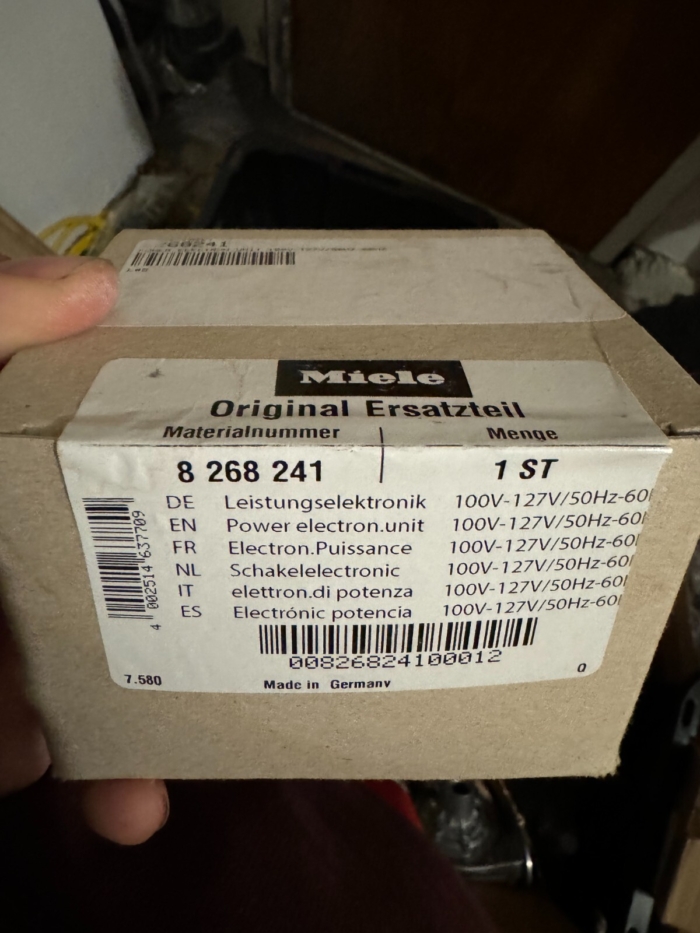 8268241 Genuine OEM Miele Power electron.unit 100V-127V/50Hz-60Hz