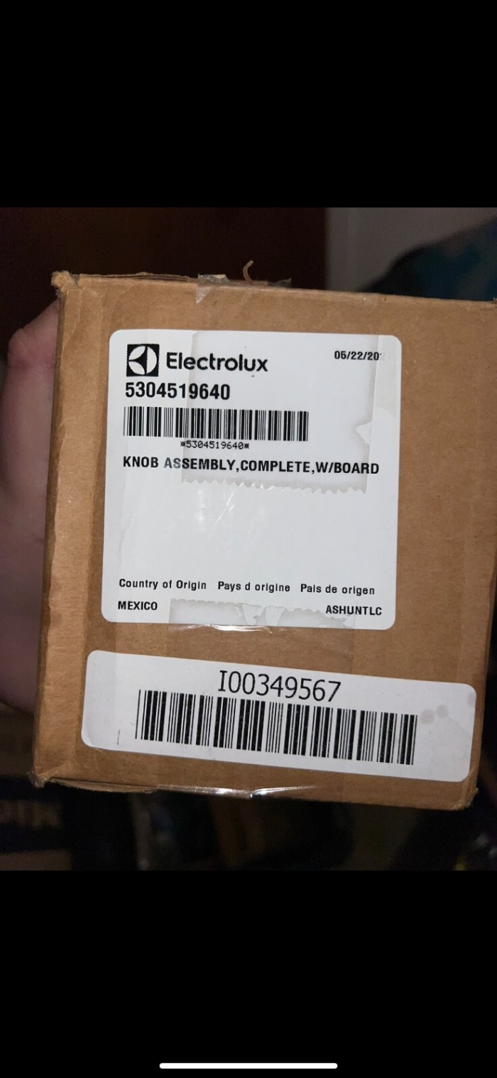 5304519640 Electrolux Knob Assembly Complete W/Board